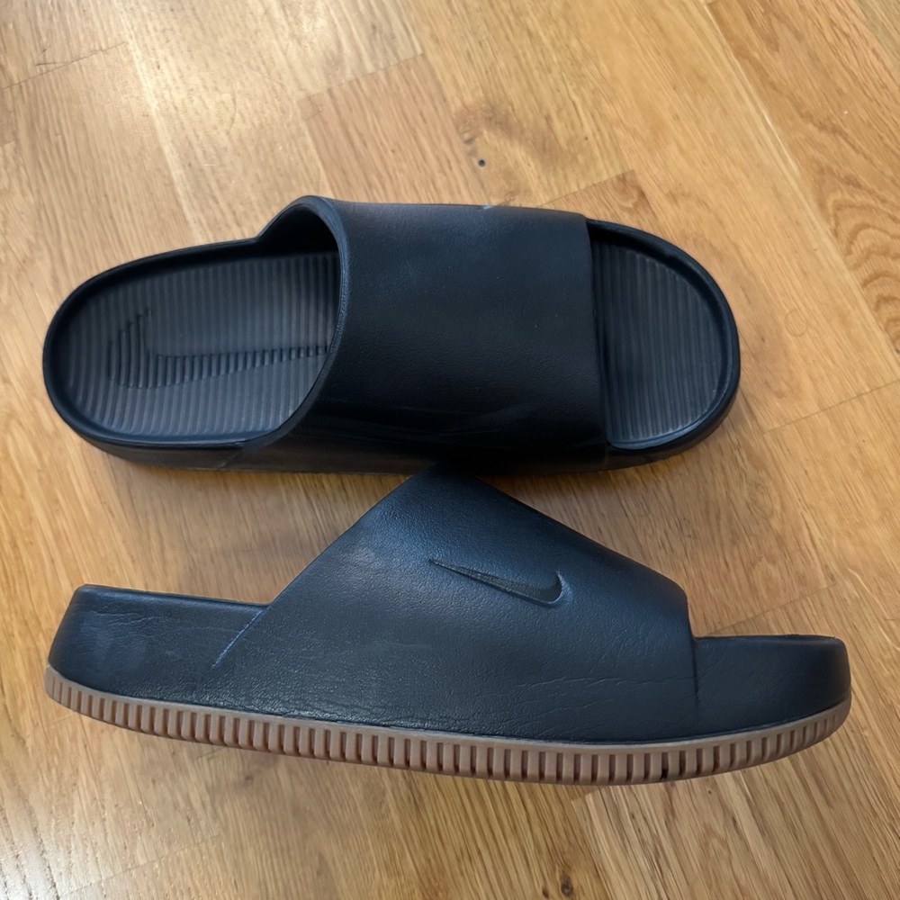Black Slide Sandals - Picture 2 of 10